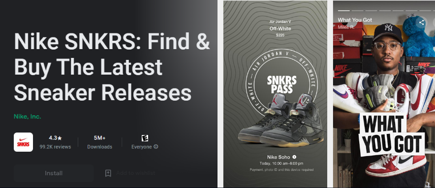 Nike SNKRS App. Nike.com