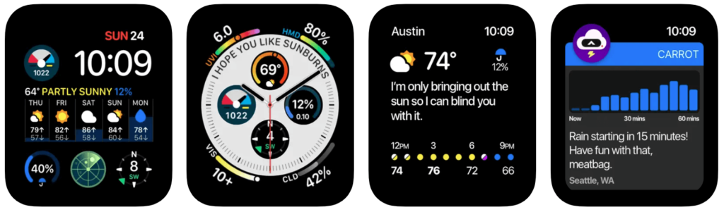 Carrot Weather apple watch app