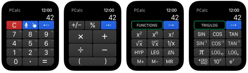 PCalc apple watch app