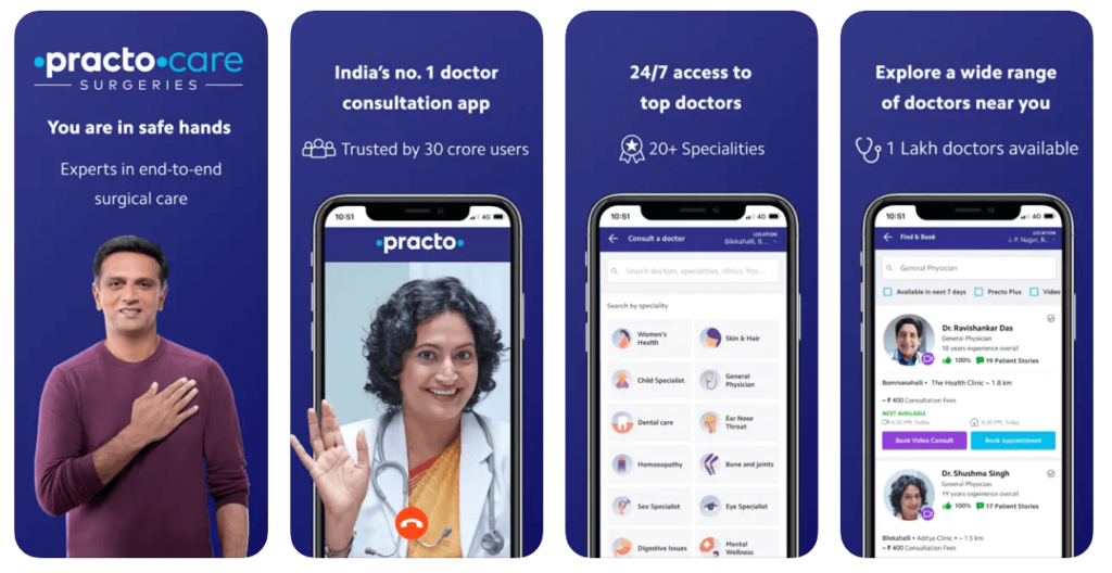 Practo telemedicine app