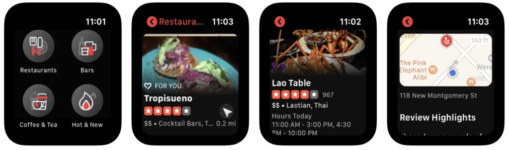 Yelp apple watch app