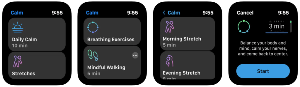 Calm apple watch app