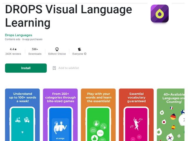 drops language learning apps