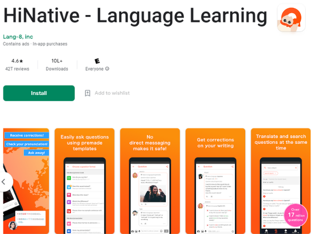 hinative language learning apps