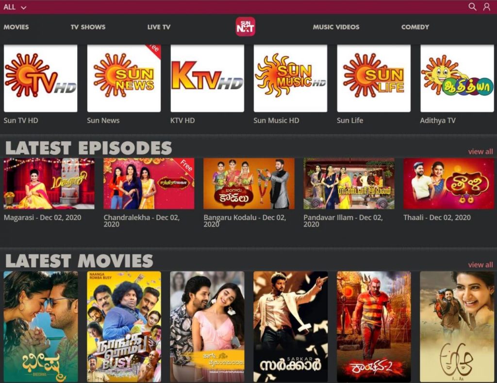 sun-nxt ott platform